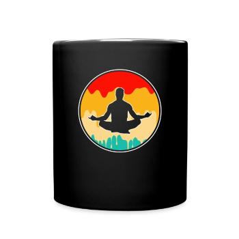 Yoga Méditation Rétro - Mug uni - noir - Devant