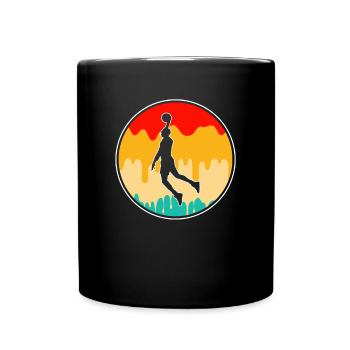 Basketball Retro - Tasse einfarbig - Schwarz - Vorne