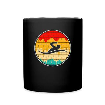 Natation Rétro - Mug uni - noir - Devant