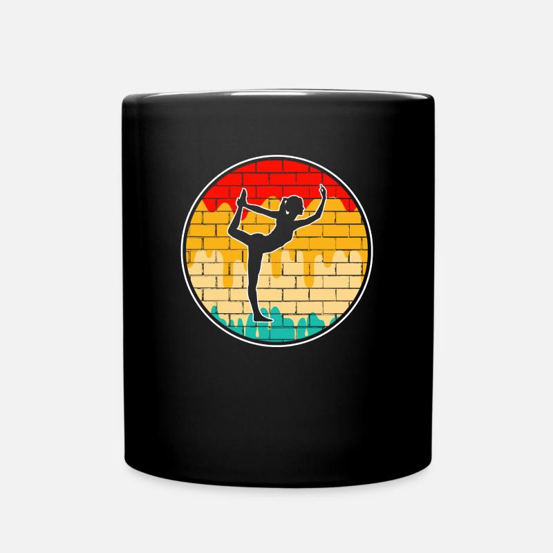 Yoga Meditation Retro - Tasse einfarbig - Schwarz