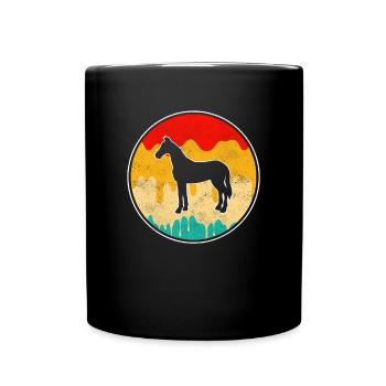 Pferd Retro - Tasse einfarbig - Schwarz - Vorne