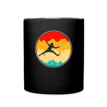 Fechten Retro - Tasse einfarbig - Schwarz - Vorne