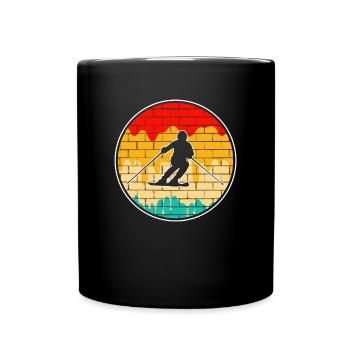 Ski Retro - Tasse einfarbig - Schwarz - Vorne