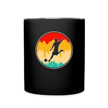 Fußball Fußballer Retro - Tasse einfarbig - Schwarz - Vorne