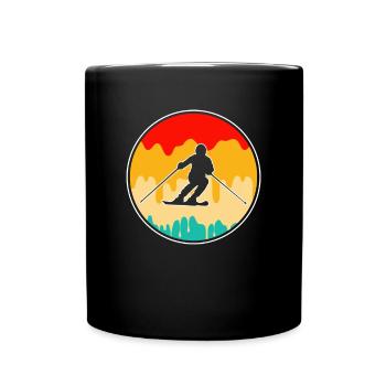 Ski Retro - Tasse einfarbig - Schwarz - Vorne