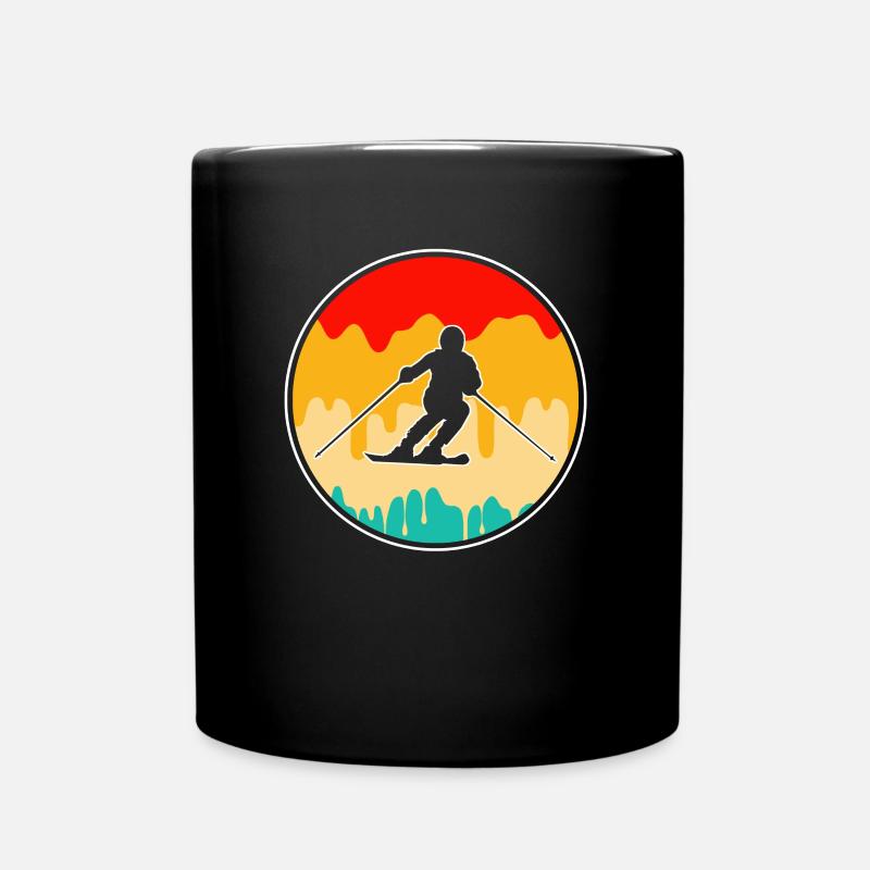 Ski Retro - Tasse einfarbig - Schwarz