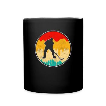 Eishockey Retro - Tasse einfarbig - Schwarz - Vorne