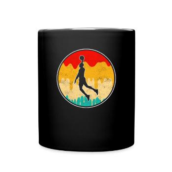 Basketball Retro - Tasse einfarbig - Schwarz - Vorne