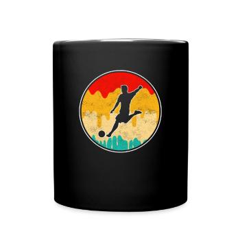 Fußball Fußballer Retro - Tasse einfarbig - Schwarz - Vorne