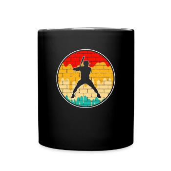 Baseball Retro Logo - Mug uni - noir - Devant