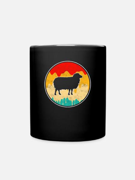 Schaf Retro - Tasse einfarbig - Schwarz