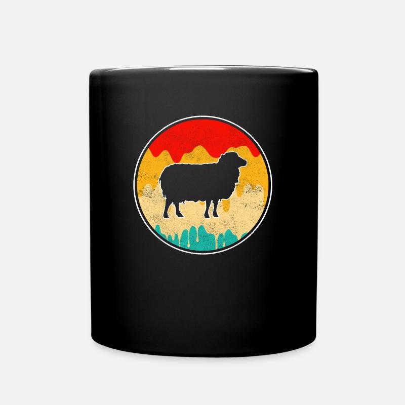 Schaf Retro - Tasse einfarbig - Schwarz