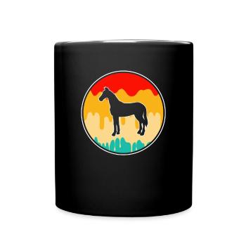 Pferd Retro - Tasse einfarbig - Schwarz - Vorne