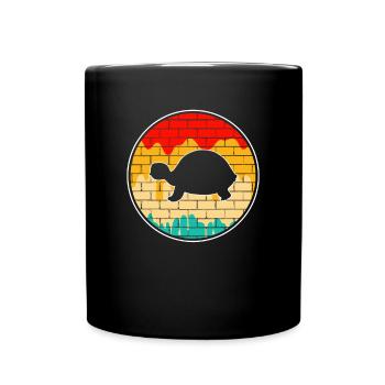 Turtle Retro - Full Colour Mug - black - Front