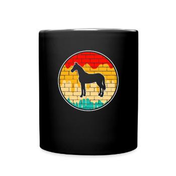 Pferd Retro - Tasse einfarbig - Schwarz - Vorne