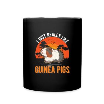 J’aime beaucoup les cochons d’Inde Meerschweinchen - Mug uni - noir - Devant