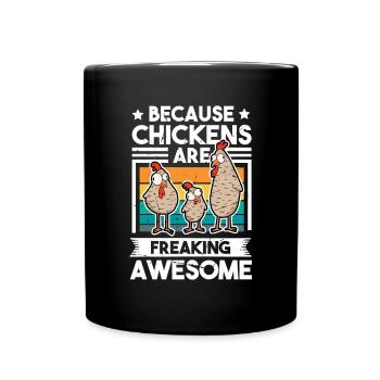 Parce que les poulets sont effrayants Hühner - Mug uni - noir - Devant