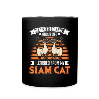 Siamkatze Geschenk Siamesische Katze - Tasse einfarbig - Schwarz - Vorne