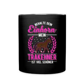 Trakehner Einhorn Trakehner Geschenk - Tasse einfarbig - Schwarz - Vorne