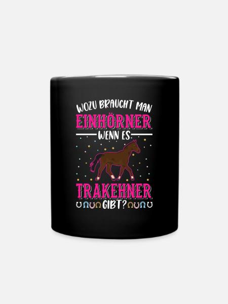 Trakehner Einhorn Trakehner Geschenk - Tasse einfarbig - Schwarz