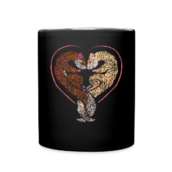Frettchen Otter Fischoffer Tierliebhaber - Tasse einfarbig - Schwarz - Vorne