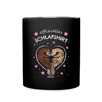 Offizielles Schlafshirt Frettchen Otter - Tasse einfarbig - Schwarz - Vorne