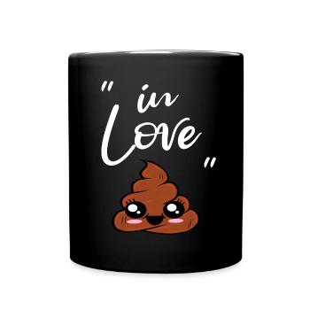 I Love poop cute shit pile - Full Colour Mug - black - Front