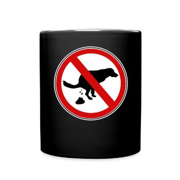 Panneau d’interdiction de merde pour chiens - Mug uni - noir - Devant