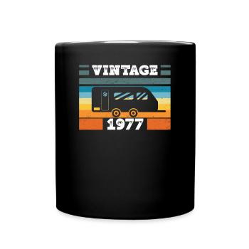 Camping Car Camping born in 1977 Birthday - Full Colour Mug - black - Front