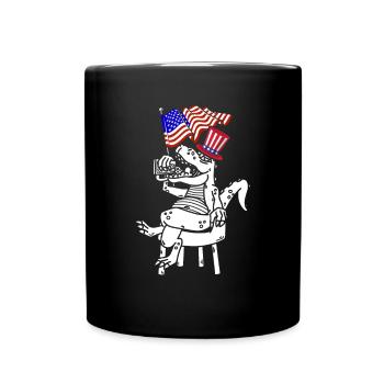 4 juillet Dinosaure Drapeau américain Dino Journée patriotique - Mug uni - noir - Devant