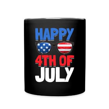 Happy 4th Of July Party US Flag Patriotic Day 4th - Tasse einfarbig - Schwarz - Vorne