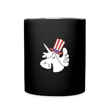 4th Of July Party Licorne DRAPEAU AMÉRICAIN Happy 4th Of - Mug uni - noir - Devant