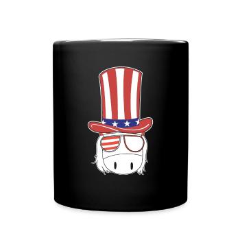 Patriotic American Unicorn Journée patriotique 4e de - Mug uni - noir - Devant