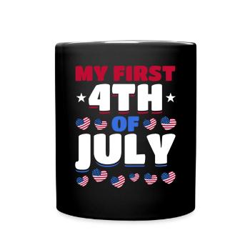 Journée patriotique Drapeau américain 4 juillet Fête Ma première - Mug uni - noir - Devant