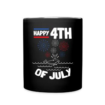 Happy 4th Of July Whale 4th Of July Baby - Full Colour Mug - black - Front