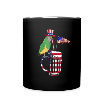 Drôle de fête patriotique Perroquet 4 juillet - Mug uni - noir - Devant