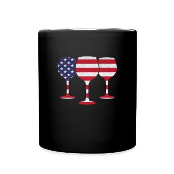 4 juillet Fête Fête patriotique Vin Drapeau américain 4ème - Mug uni - noir - Devant