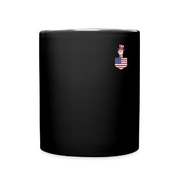 Patriotic Day Llama US Flag Llama Pocket 4th of - Full Colour Mug - black - Front