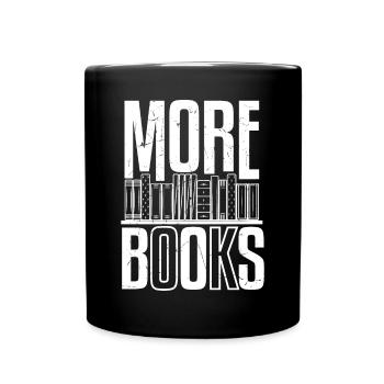 More Books Bookshelf With Books - Full Colour Mug - black - Front
