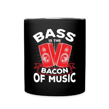 Bass Is Bacon Of Music Bass Speaker - Full Colour Mug - black - Front