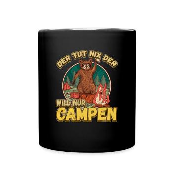 Der Tut Nix Der Will Nur Campen - Wohnmobil Natur - Tasse einfarbig - Schwarz - Vorne