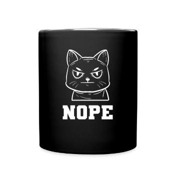 Nope Miezekatze Kätzchen Hauskatze - Tasse einfarbig - Schwarz - Vorne