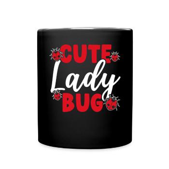 Cute Ladybug Bug Hunter Entomology Insect Catching - Full Colour Mug - black - Front