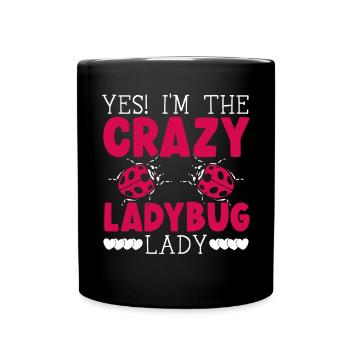 Ladybug Lady Entomology Insect Catching Bug Hunter - Full Colour Mug - black - Front