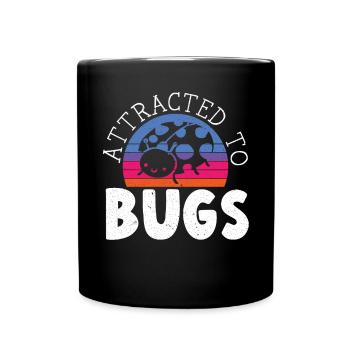 Angezogen von Käfern Entomologie Insekt Marienkäfer - Tasse einfarbig - Schwarz - Vorne
