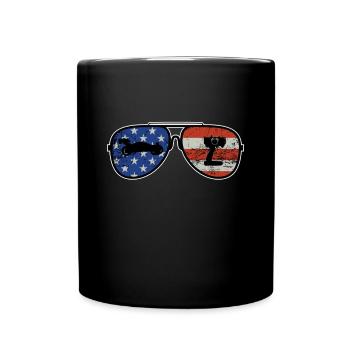 RC Buggy American Flag Sunglasses Model Car - Full Colour Mug - black - Front