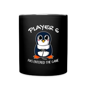 Spieler 6 hat das Spiel Betreten Baby - Tasse einfarbig - Schwarz - Vorne