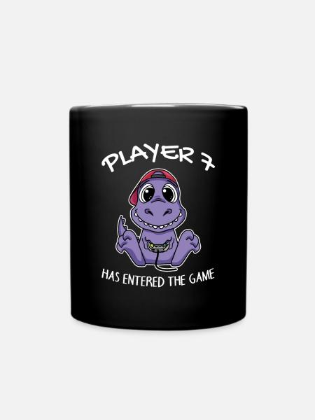 Spieler 7 hat das Spiel Betreten Baby - Tasse einfarbig - Schwarz