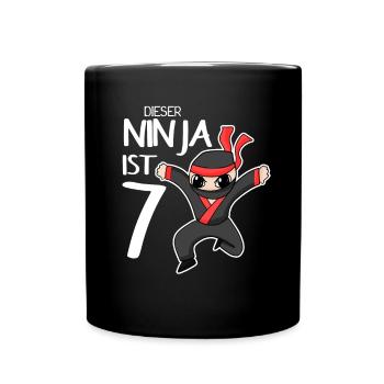 7 Jahre Junge Ninja - 7 Geburtstag - Ich bin 7 - Tasse einfarbig - Schwarz - Vorne