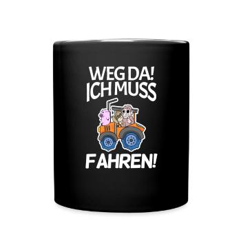 Landwirt Traktor Geschenk - Tasse einfarbig - Schwarz - Vorne